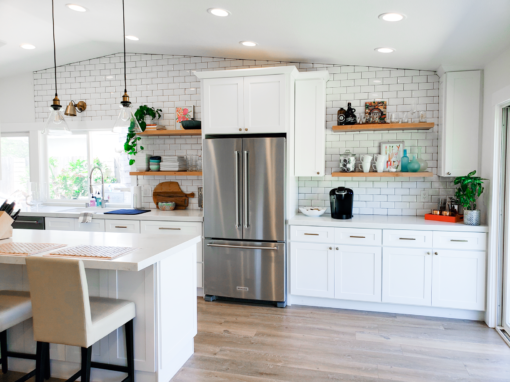 White & Brass Boho Chic Kitchen